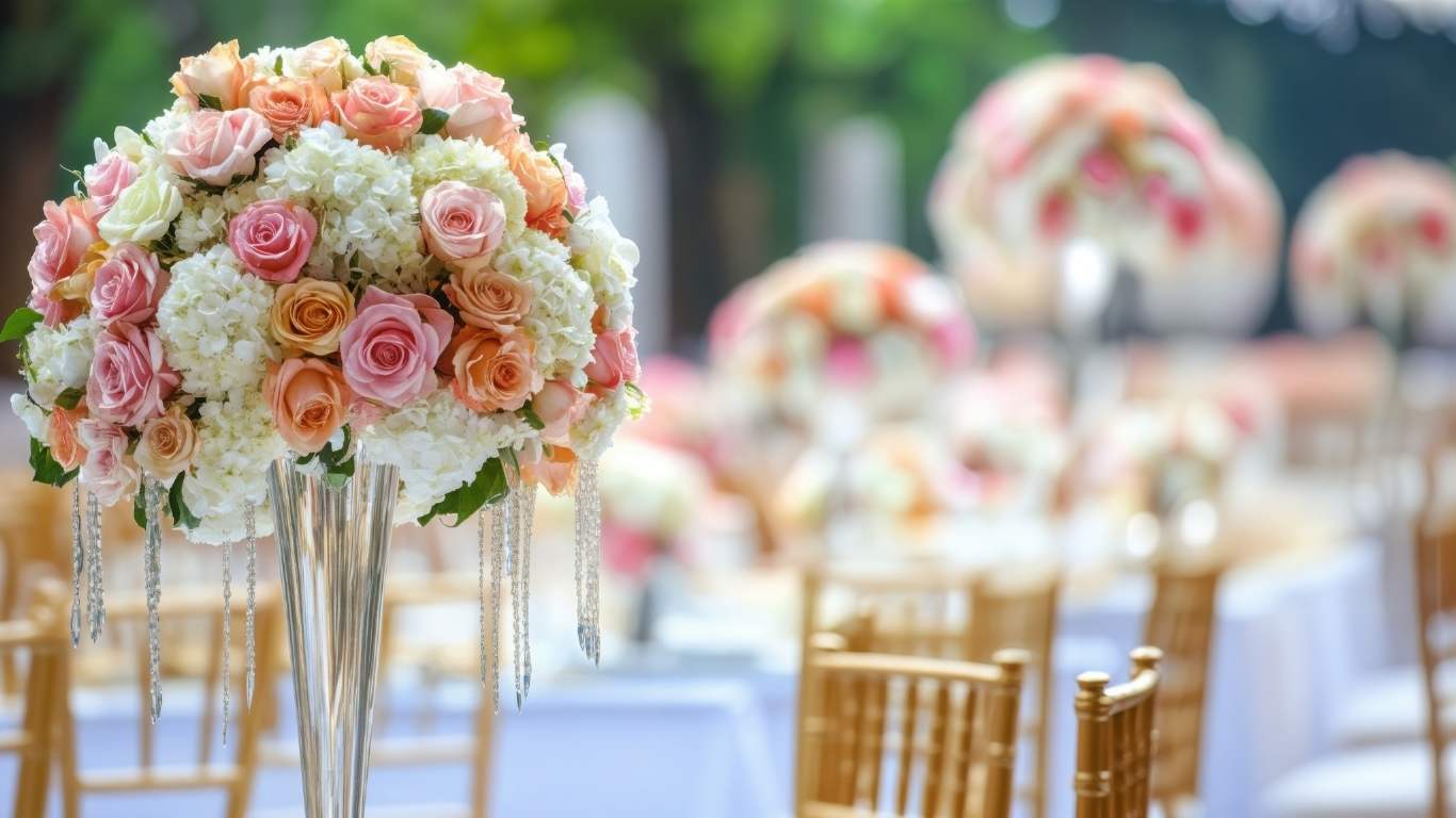 Elegant reception table setup