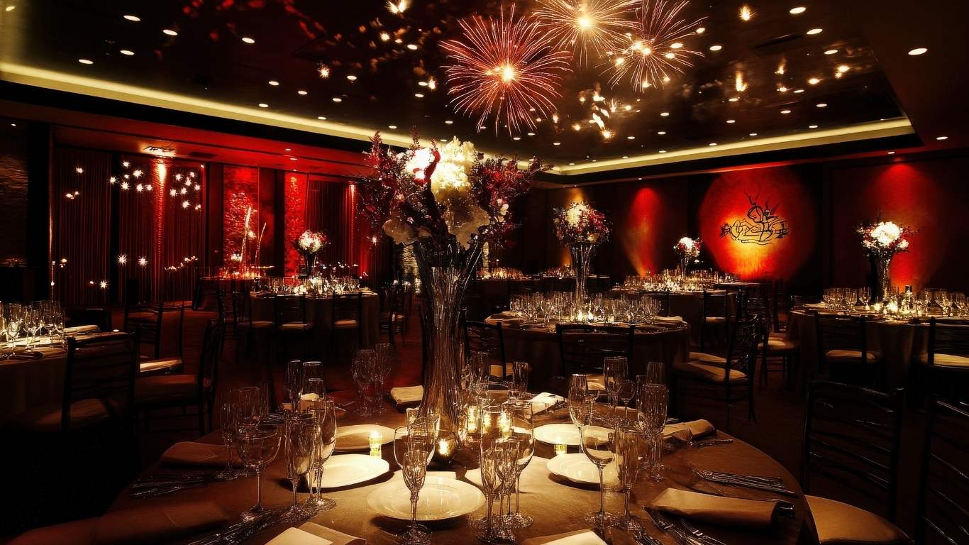 Corporate event table arrangement